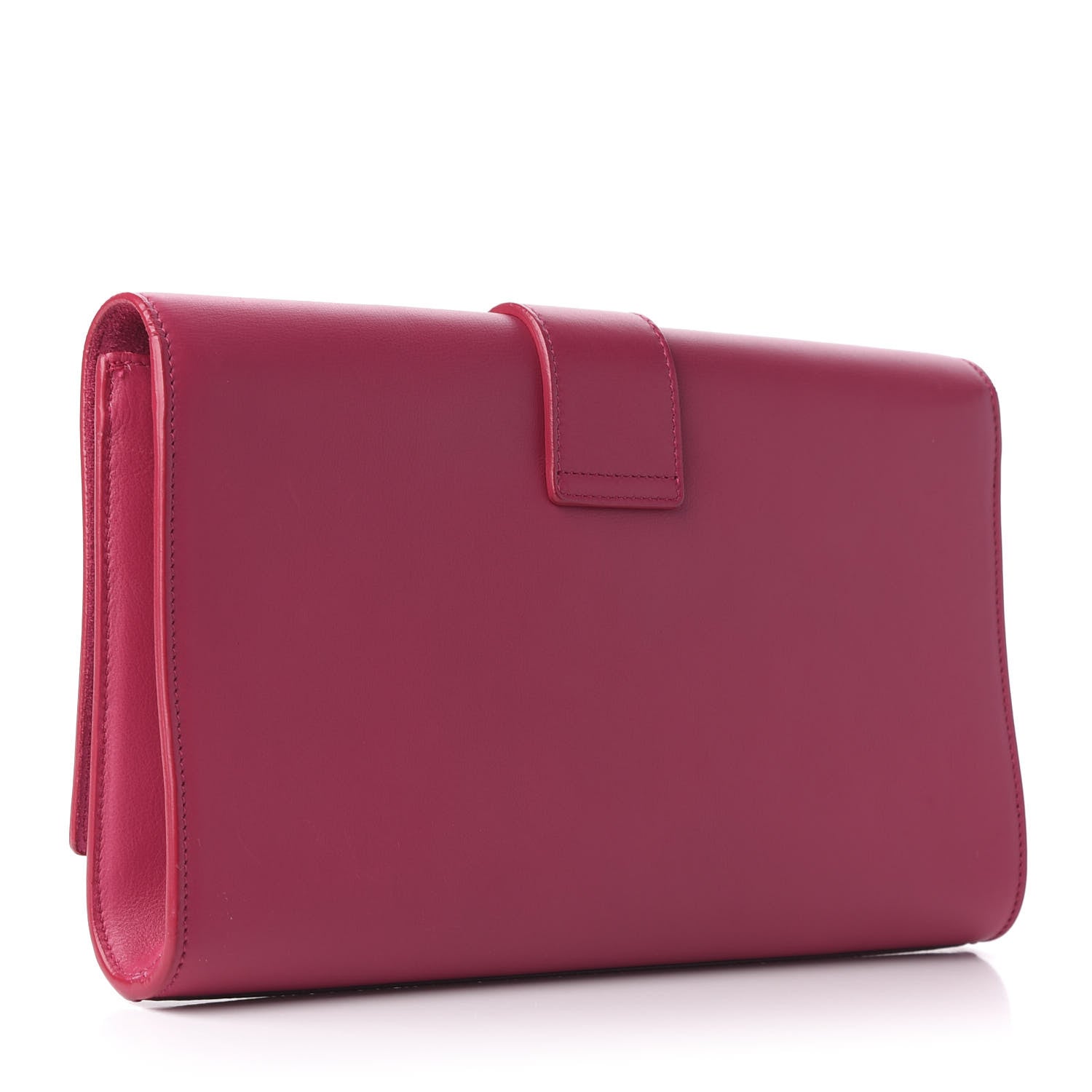 Saint Laurent Calfskin Classic Y Ligne Clutch Fuchsia 3 of 10