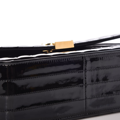 Saint Laurent Patent Matelasse Monogram Large Vicky Chain Bag Black 9 of 9