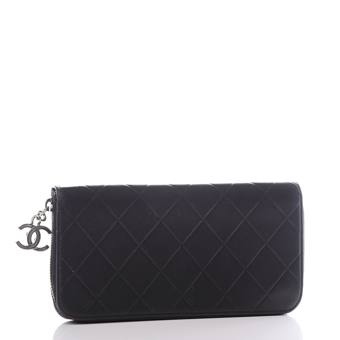 Lambskin Embossed Logo Wallet Black