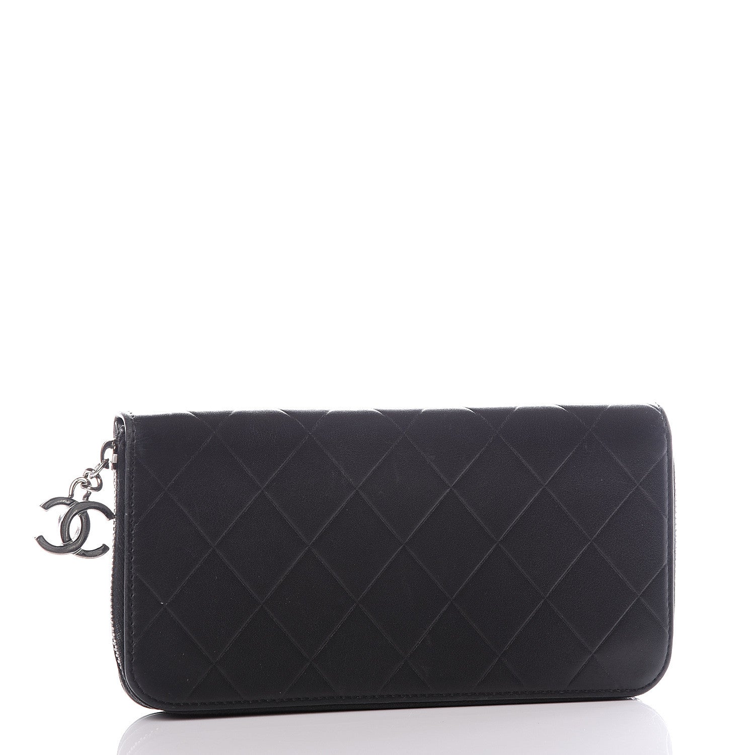 Chanel Lambskin Embossed Logo Wallet Black 2 of 14