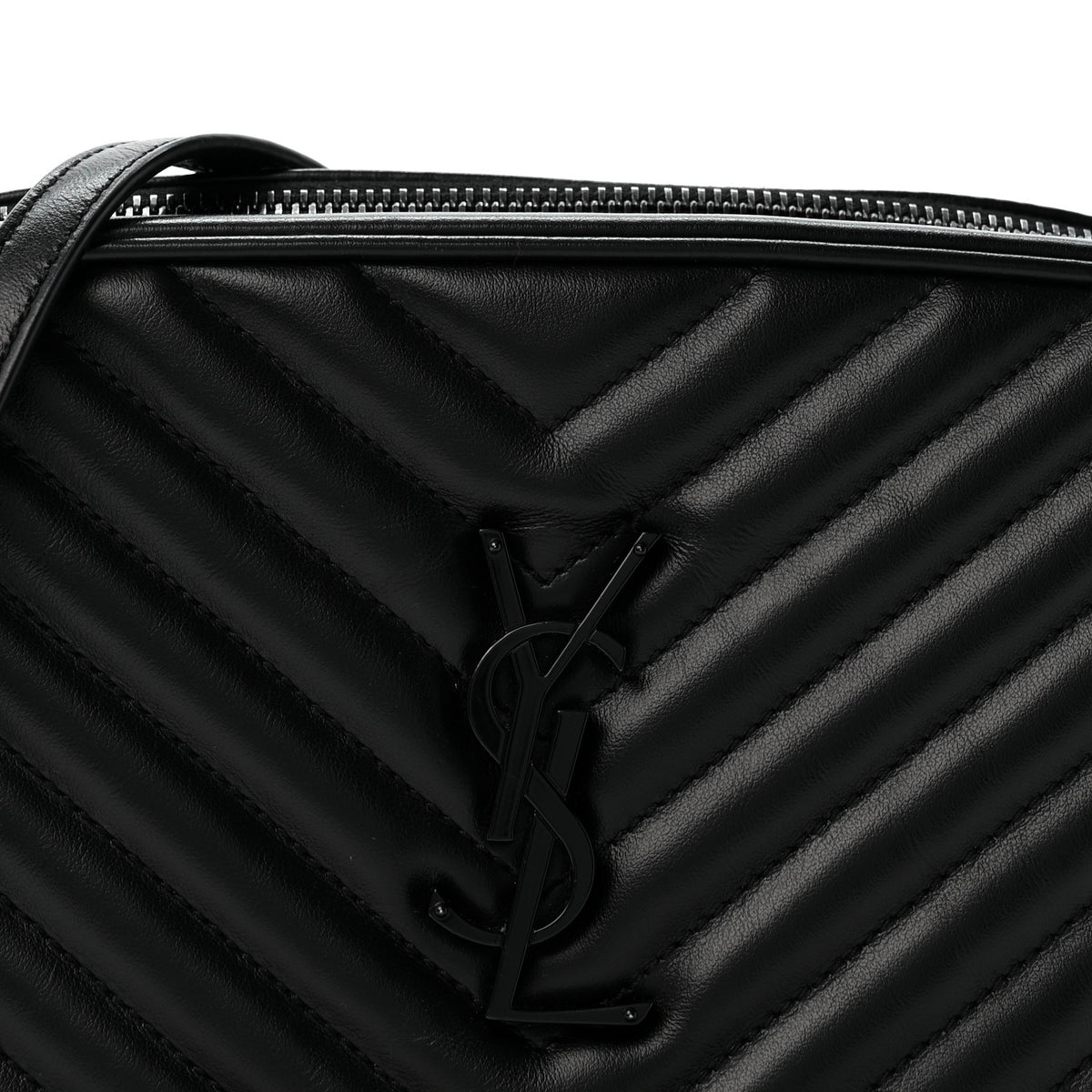 Calfskin Matelasse Monogram Monochrome Lou Camera Bag Black