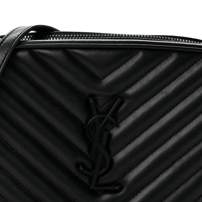 Saint Laurent Calfskin Matelasse Monogram Monochrome Lou Camera Bag Black 8 of 12