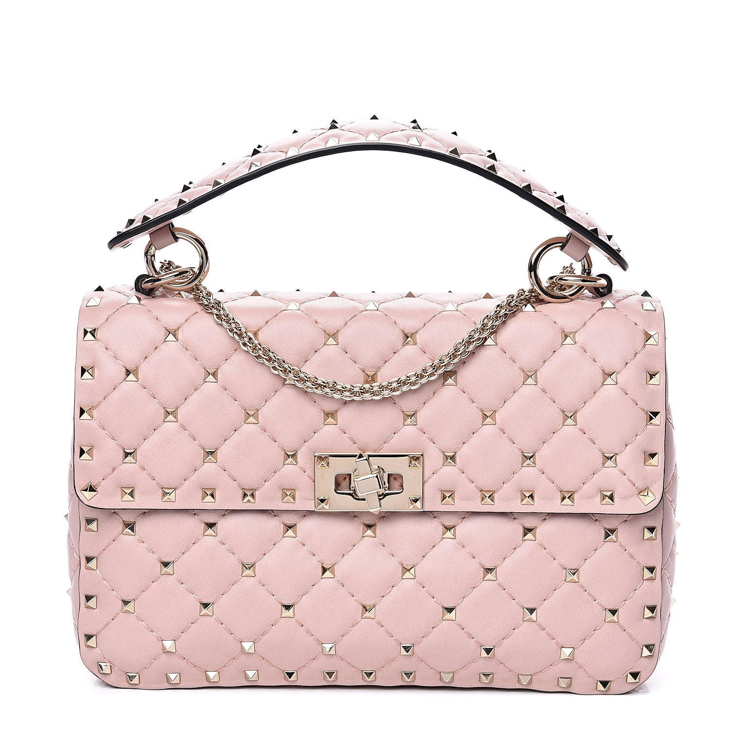 Valentino Garavani Nappa Medium Rockstud Spike Shoulder Bag Water Rose 1 of 9