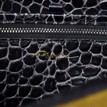3.1 Phillip Lim 3.1 Calf Hair Calfskin Crocodile Embossed Medium Pashli Satchel Antique Grey Olive 9 of 22