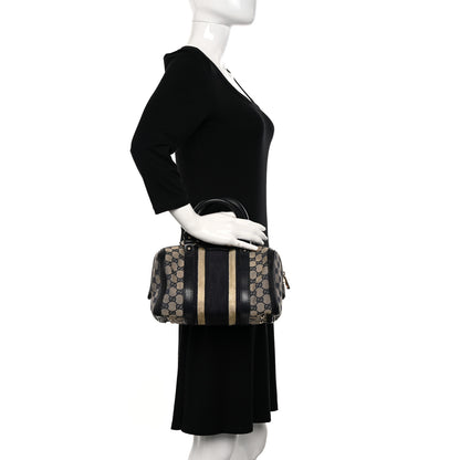 Gucci Monogram Vintage Web Small Boston Navy 2 of 18
