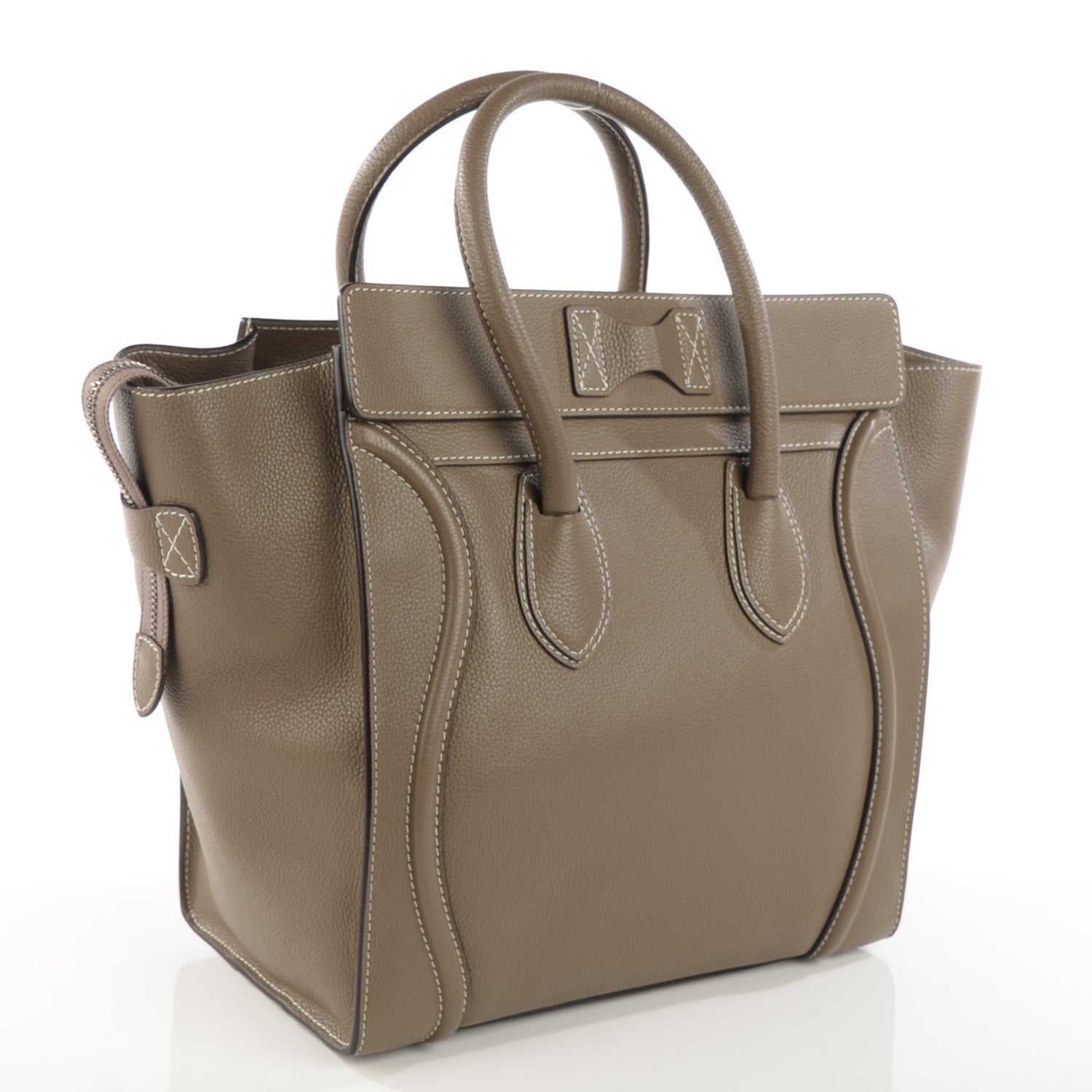 Celine Drummed Calfskin Mini Luggage Souris 3 of 8