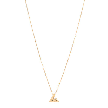 Louis Vuitton 18K Yellow Gold Diamond Small LV Volt One Pendant Necklace 1 of 4