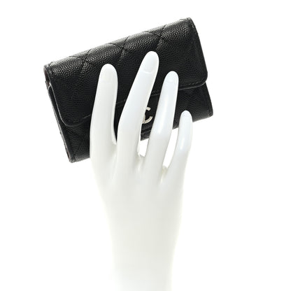 Chanel Caviar Quilted Classic 4 Key Holder Wallet Black 2 of 6