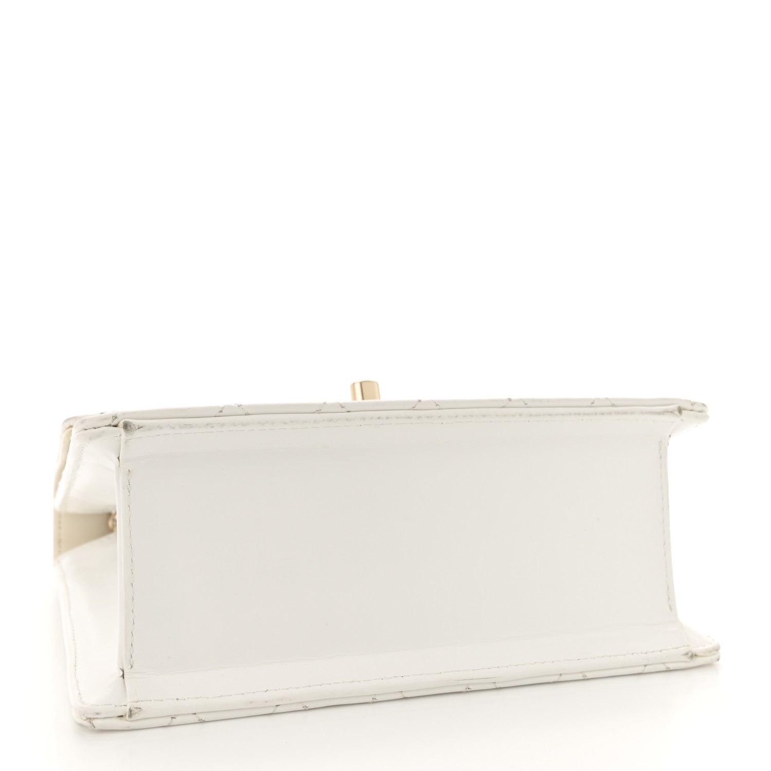 Chanel Glazed Calfskin Stitched Mini Square Flap White 4 of 14