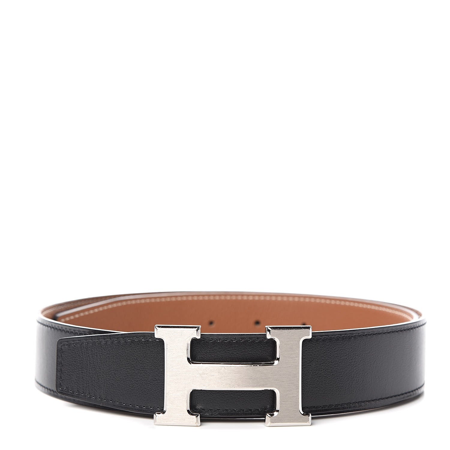 Hermes Box Togo 32mm H Belt 80 Black Gold 1 of 7
