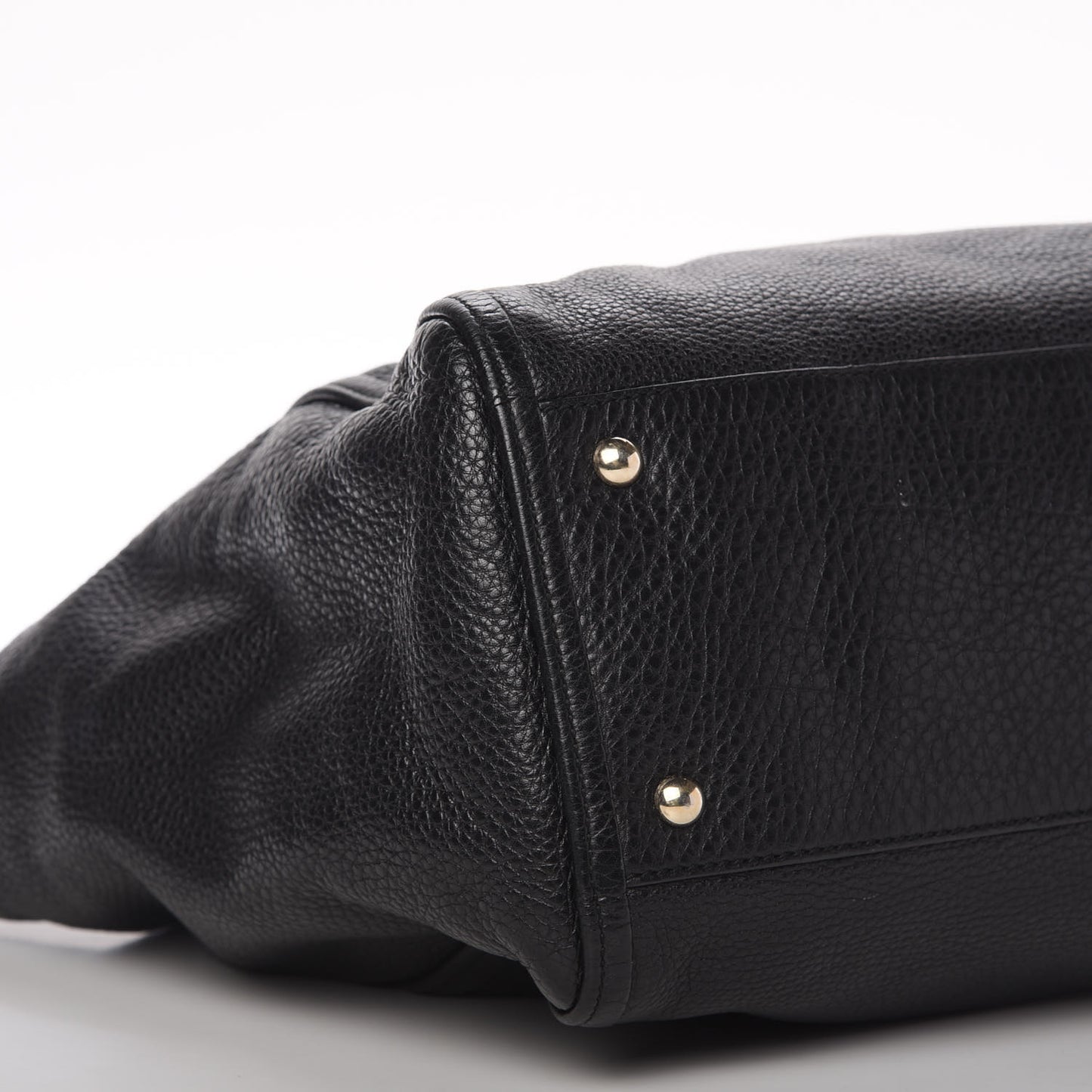 Pebbled Calfskin Medium Soho Shoulder Bag Black