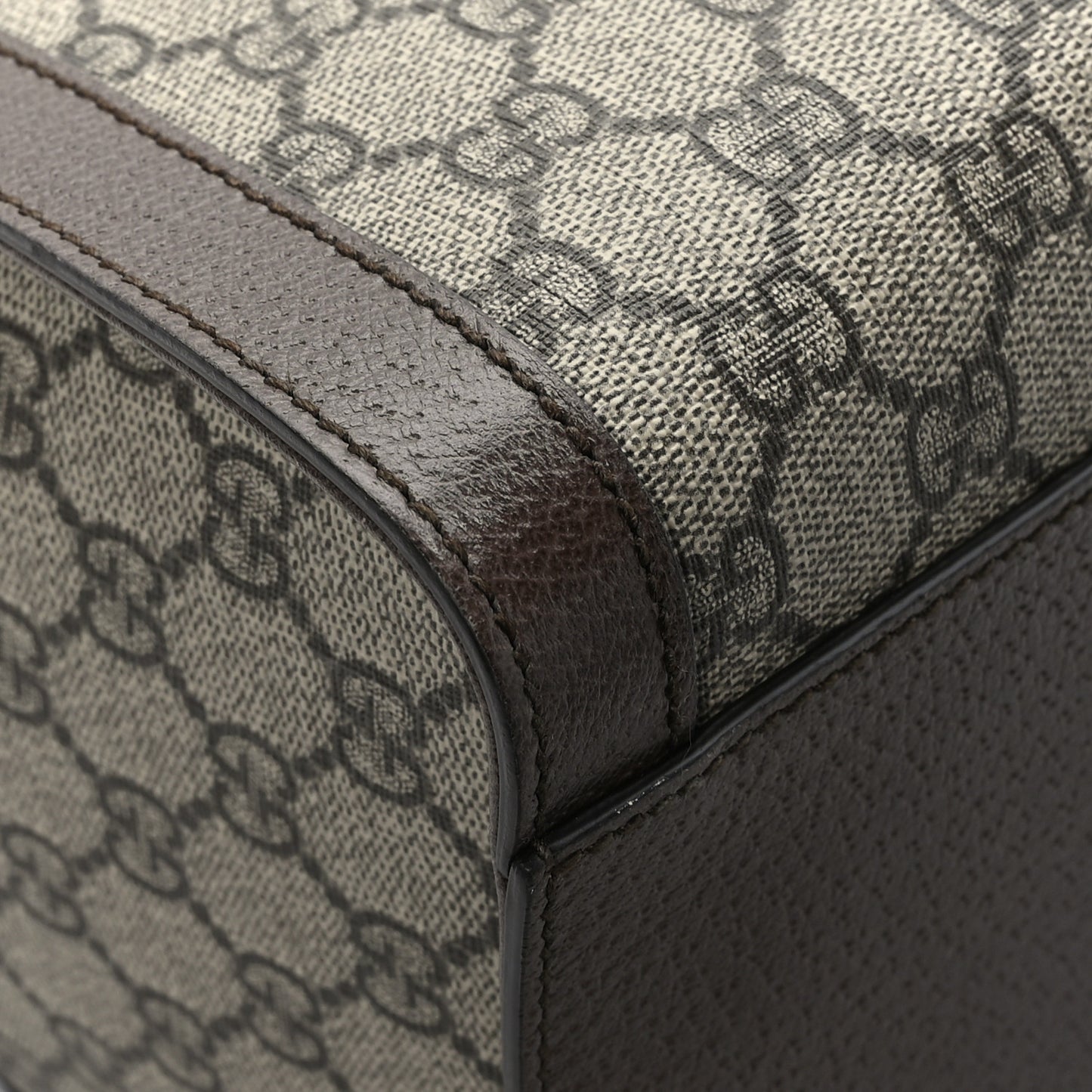 GG Supreme Monogram Web Medium Ophidia Tote Bag Brown