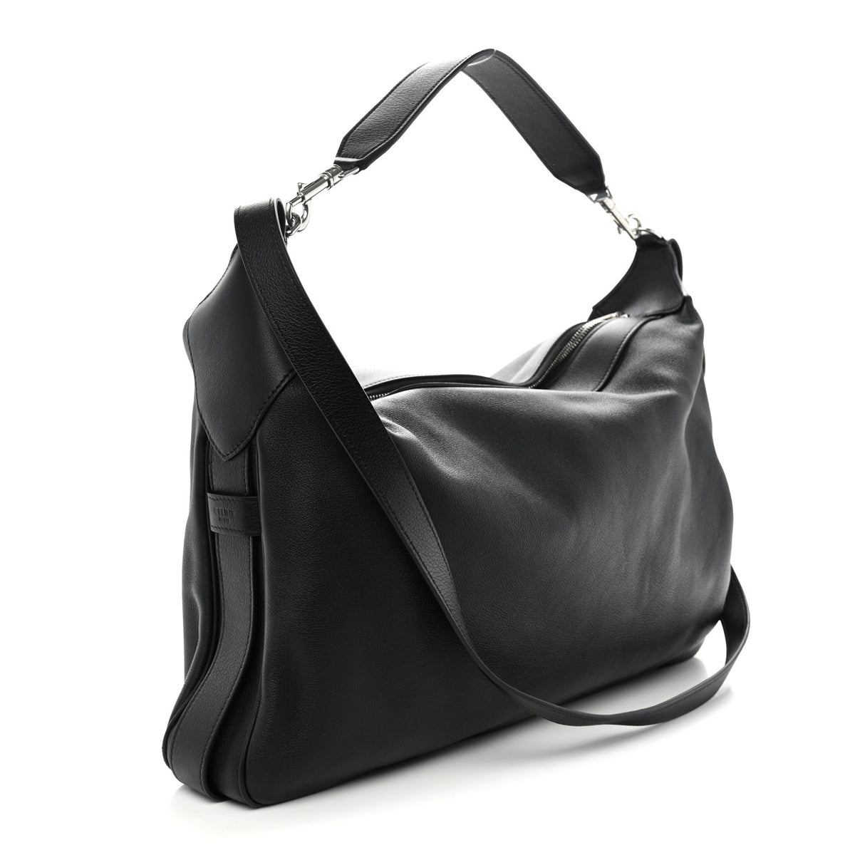 Supple Calfskin Large Romy Shoulder Bag Black