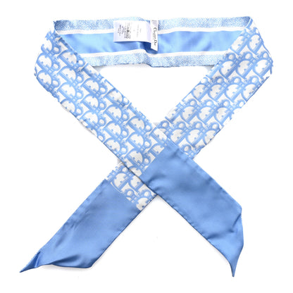 Christian Dior Silk Oblique Mitzah Scarf Cornflower Blue 1 of 4