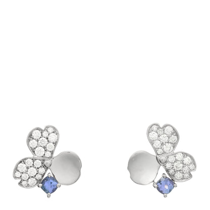Tiffany Platinum Diamond Tanzanite Paper Flowers Earrings 1 of 3