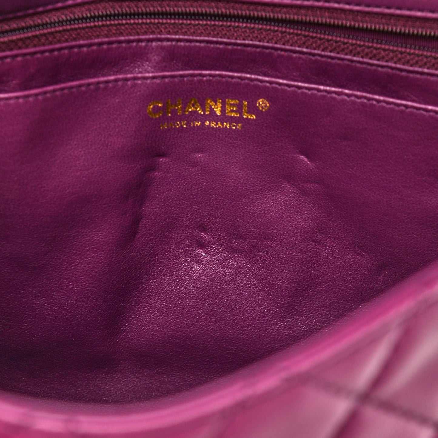 Lambskin Quilted Jumbo Single Flap Purple