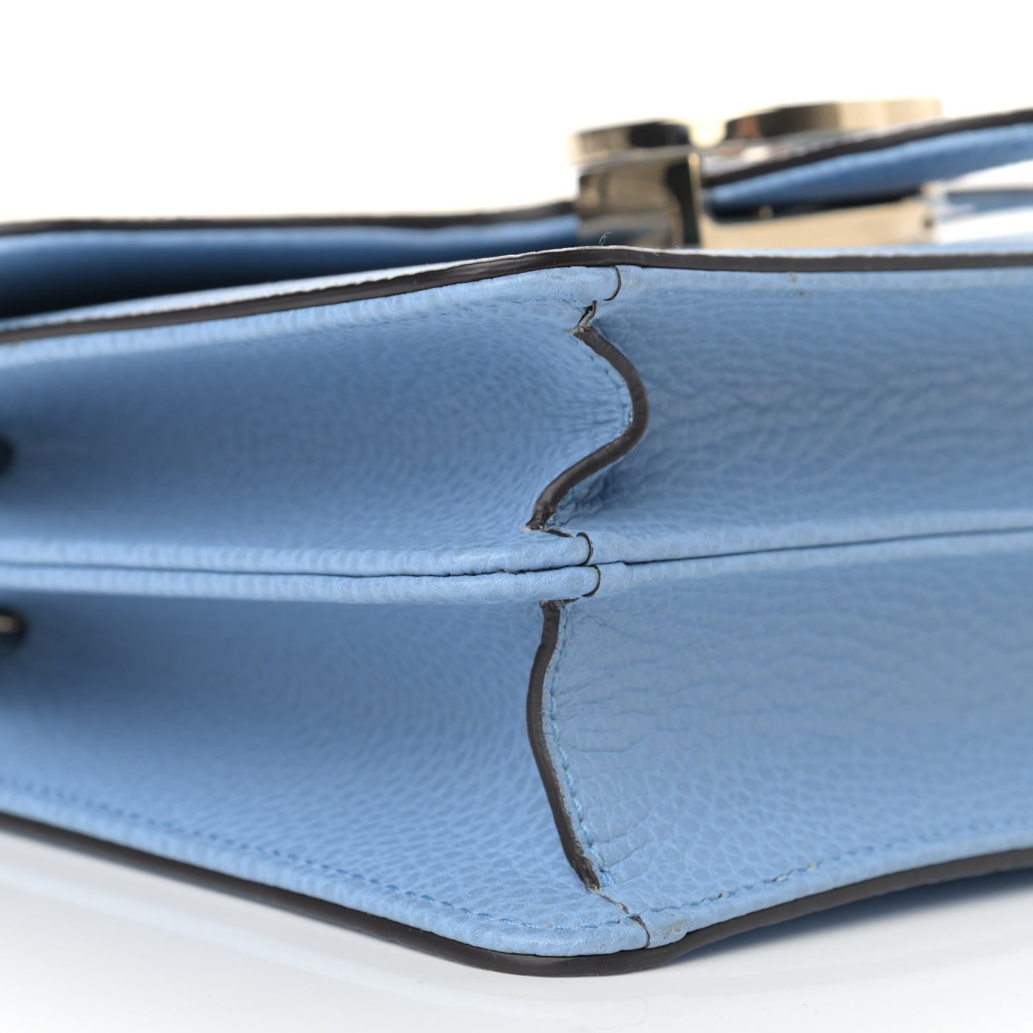 Gucci Dollar Calfskin Small Interlocking G Shoulder Bag Mineral Blue 8 of 9