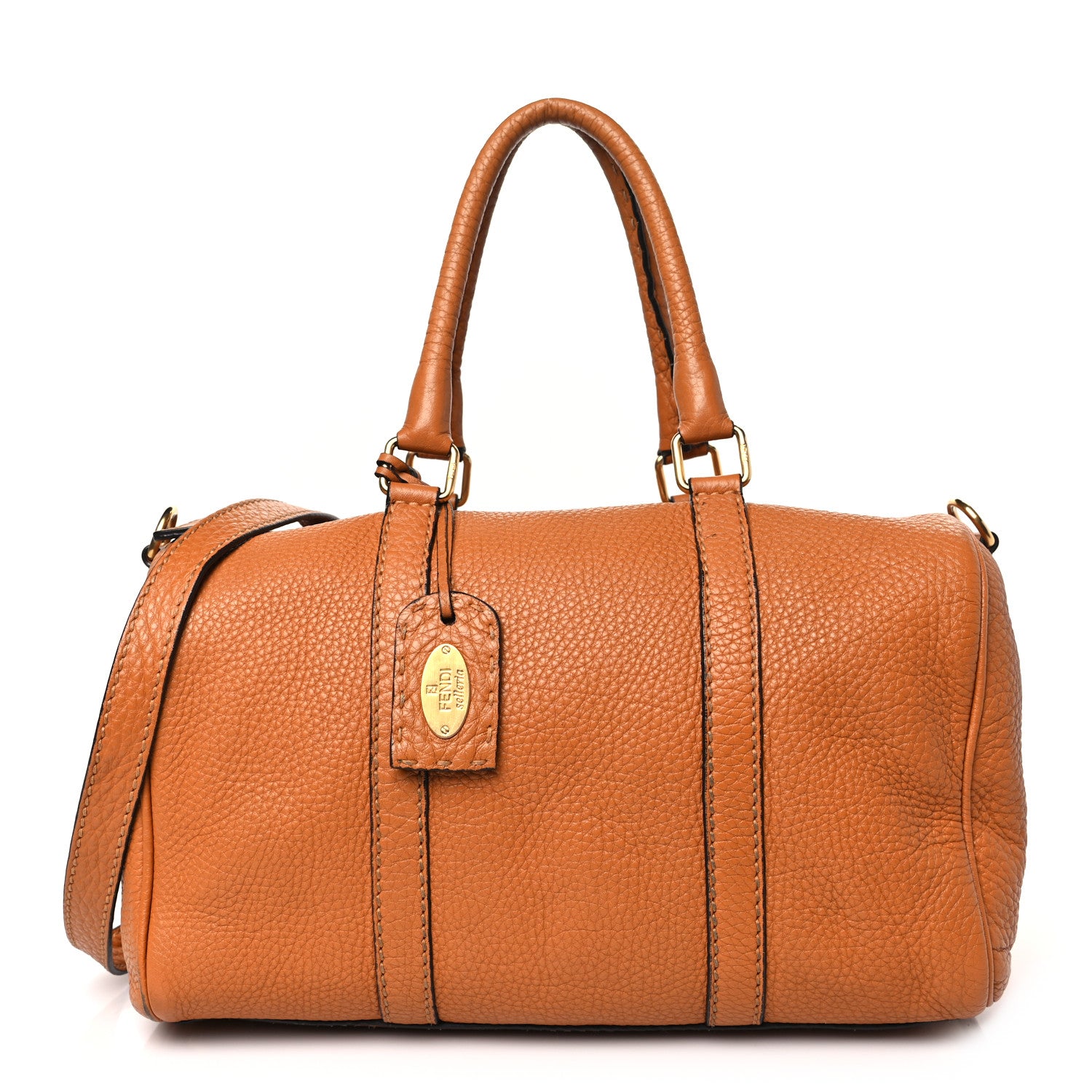 Fendi Cuoio Romano Selleria Boston Duffle Miele 1 of 11