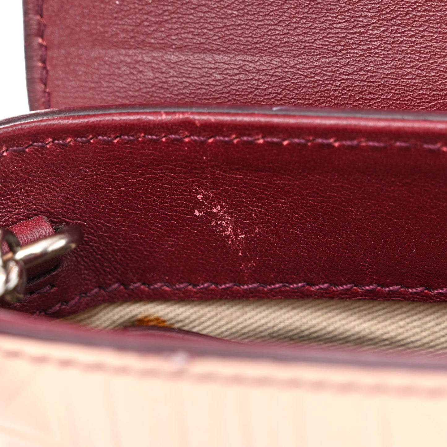 Calfskin Embossed Small Aby Lock Brown Purple