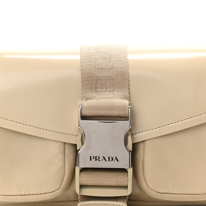 Prada Re-Nylon Spazzolato Double Pocket Buckle Shoulder Bag Deserto 7 of 9