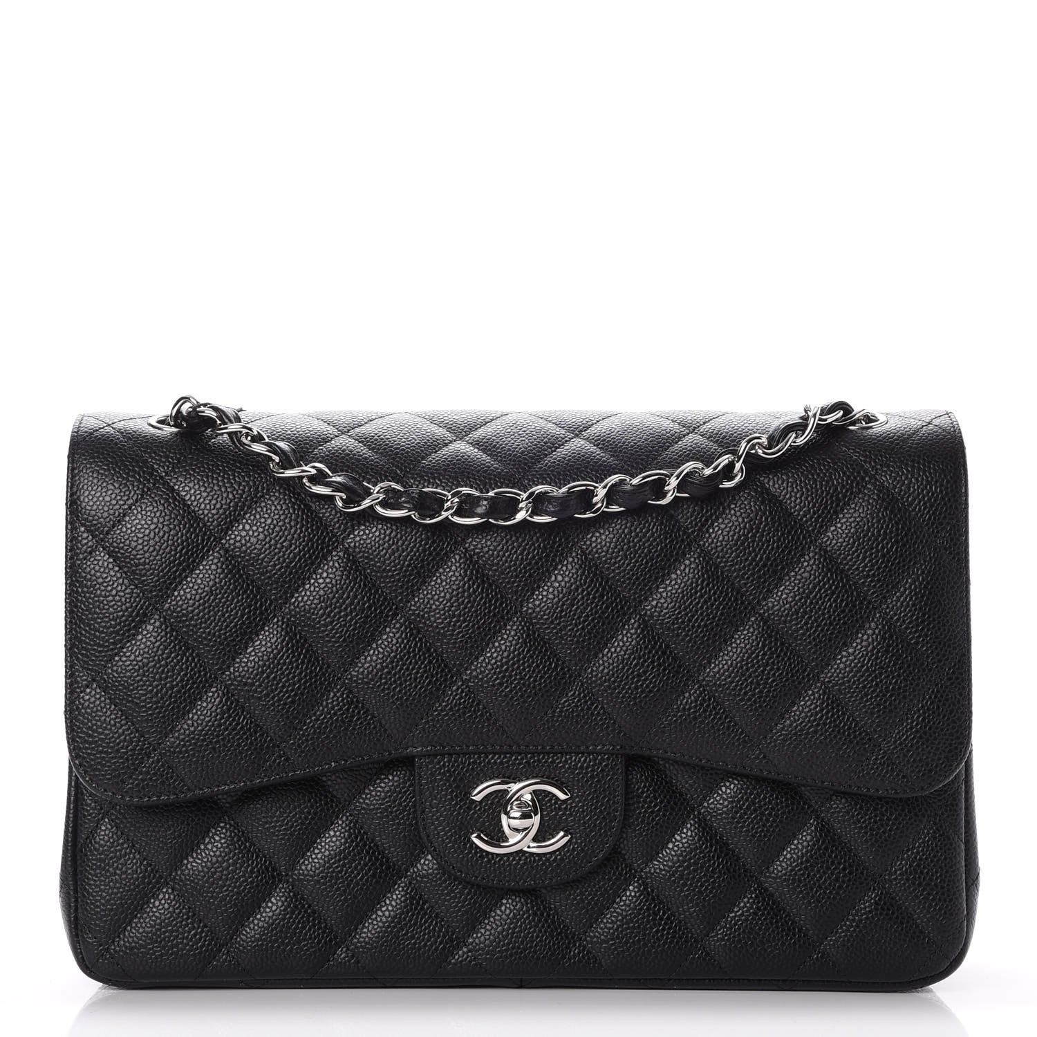 Chanel Caviar Quilted Jumbo Double Flap Black 1 of 8