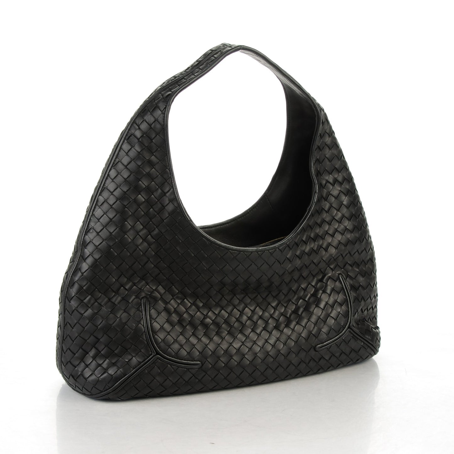 Nappa Intrecciato Ball Hobo Nero Black