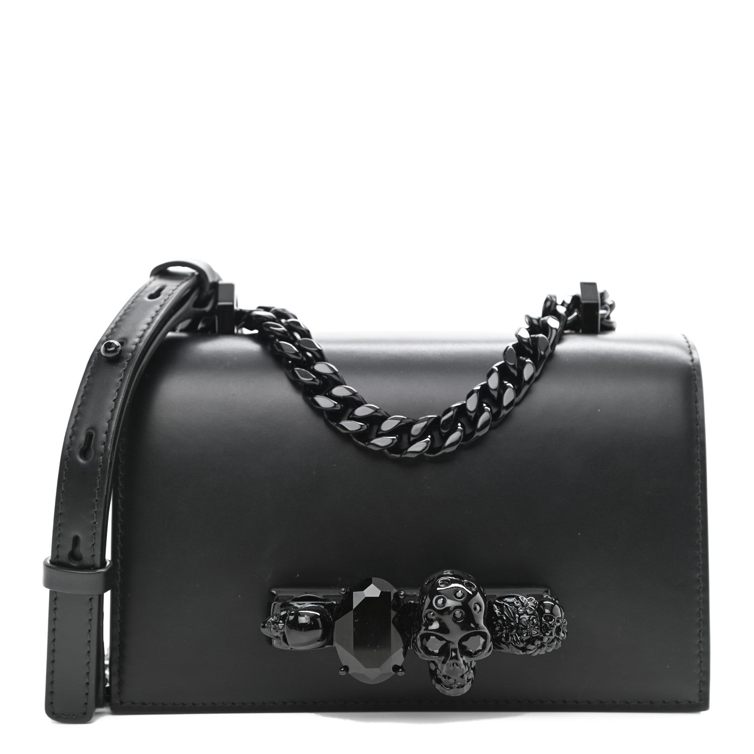 Alexander McQueen Calfskin Knuckle Crossbody Black 1 of 9
