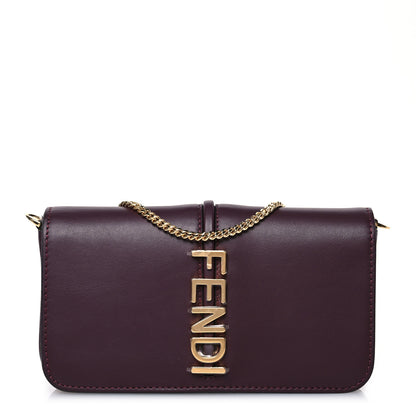Fendi Vitello Grace Matte Fendigraphy Wallet on Chain Rosso Roma 1 of 16