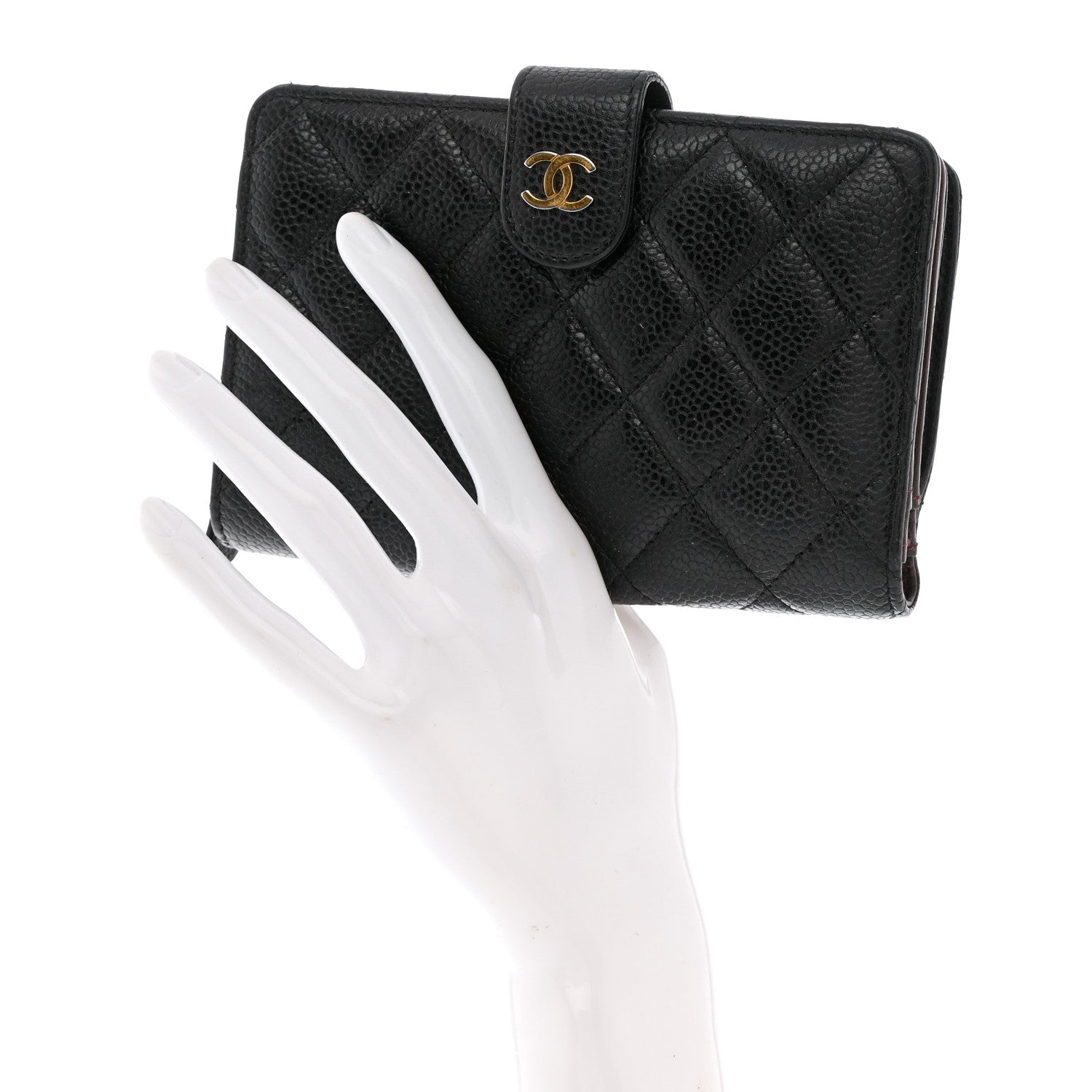 Chanel Caviar Quilted CC French Wallet Black 2 of 9