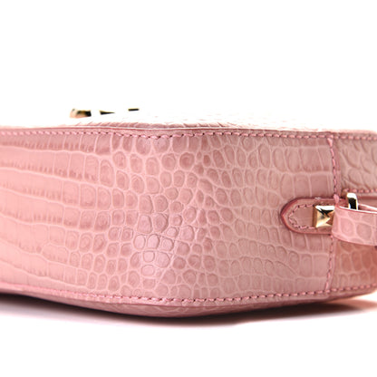 Jimmy Choo Calfskin Crocodile Embossed Varenne Camera Bag Blush 8 of 10