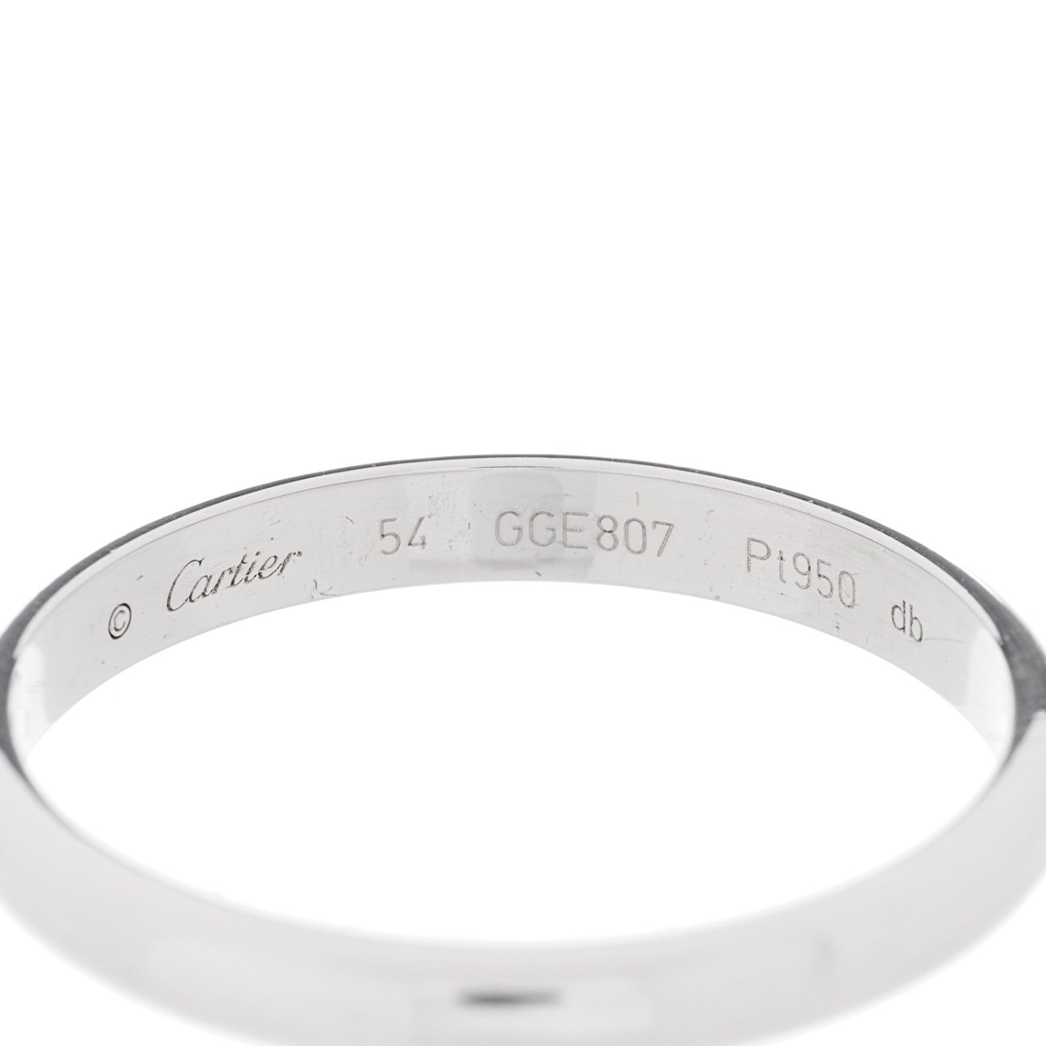 Cartier Platinum 2.5mm 1895 Wedding Band Ring 54 6.75 4 of 4