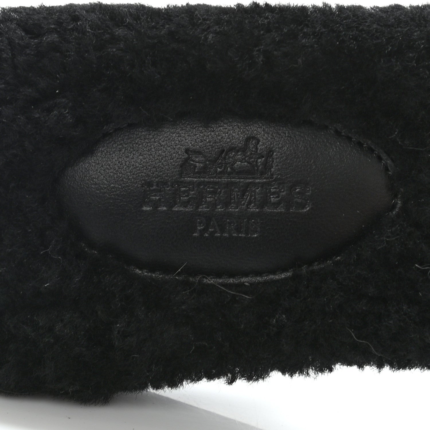 Hermes Woolskin Oran Sandals 37 Black 5 of 7
