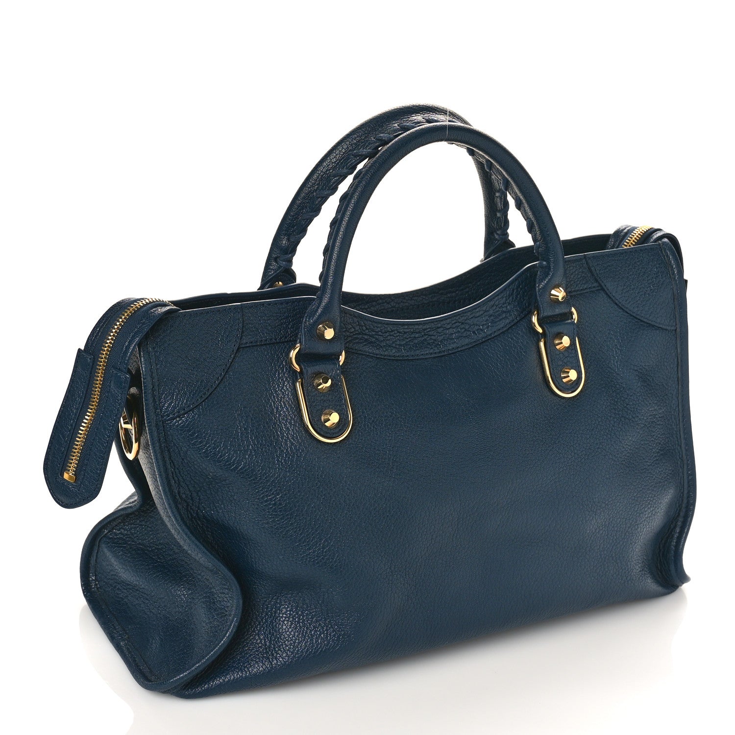 Balenciaga Chevre Gold Metallic Edge Hardware City Bleu de Minuit 3 of 8