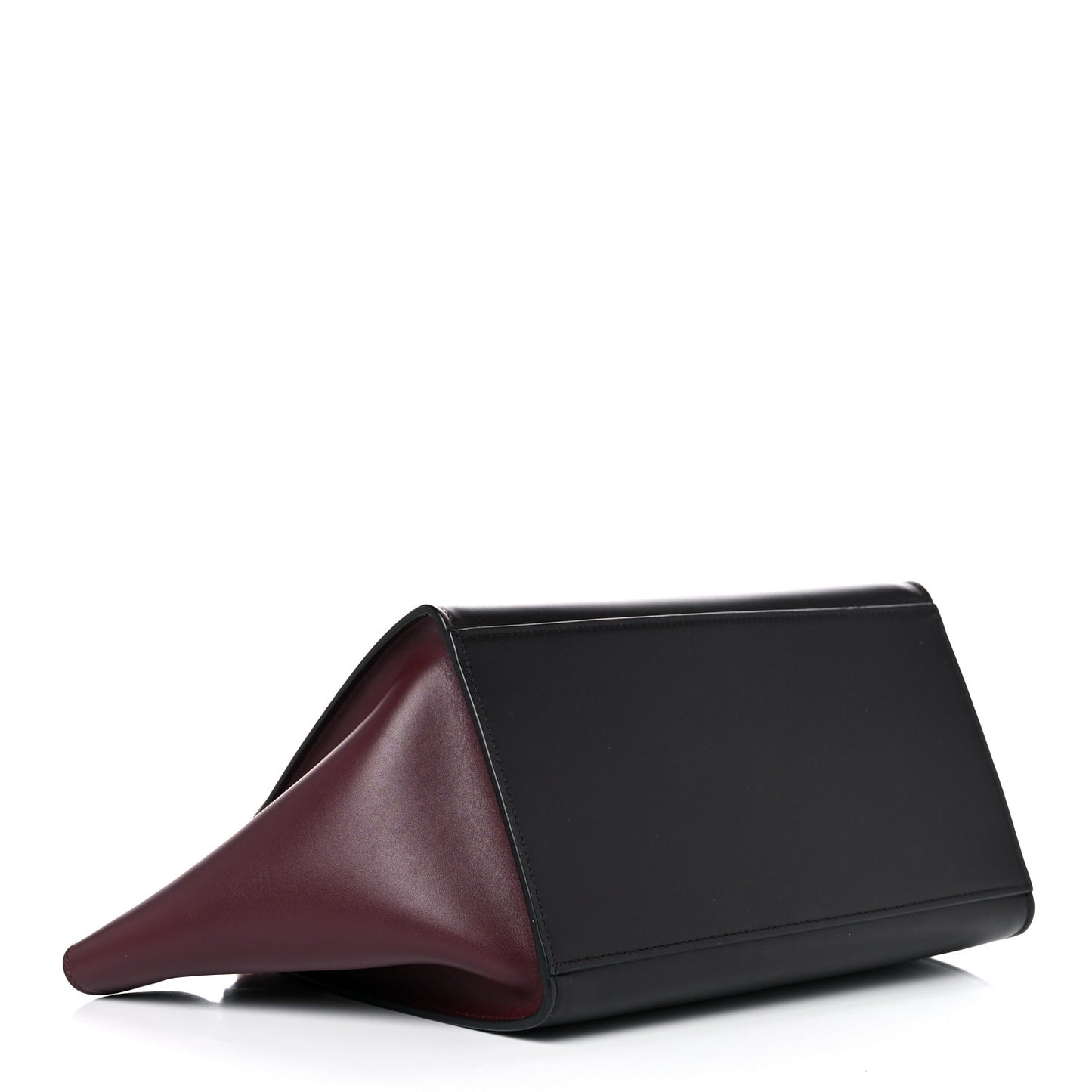 Smooth Calfskin Suede Small Tri-Color Trapeze Red