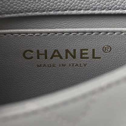 Chanel Caviar Quilted Mini Sweetheart Rectangular Flap Light Grey 6 of 10