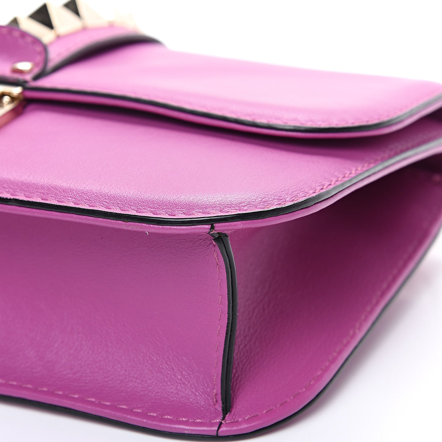 Vitello Medium Glam Lock Rockstud Flap Purple Violet