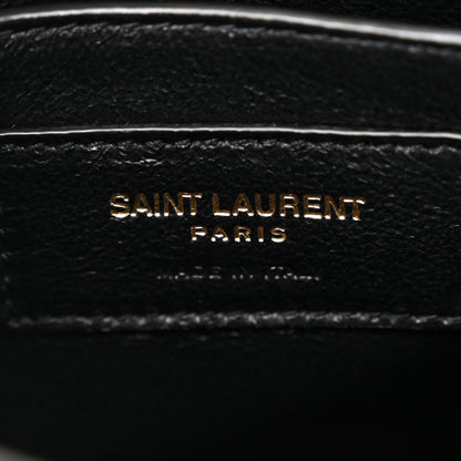 Saint Laurent Suede Woven Baby Victoire Chain Clutch Bag Black 6 of 10