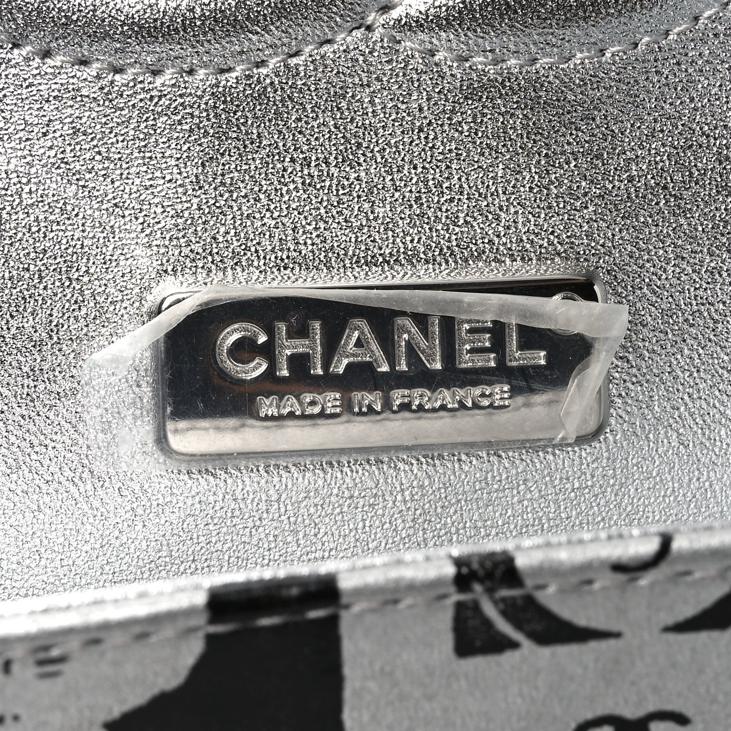 Chanel Lambskin Graffiti Printed Medium Double Flap Black Silver 6 of 10