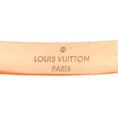 Louis Vuitton Metal Nanogram Hoop Earrings Pink Gold 4 of 5