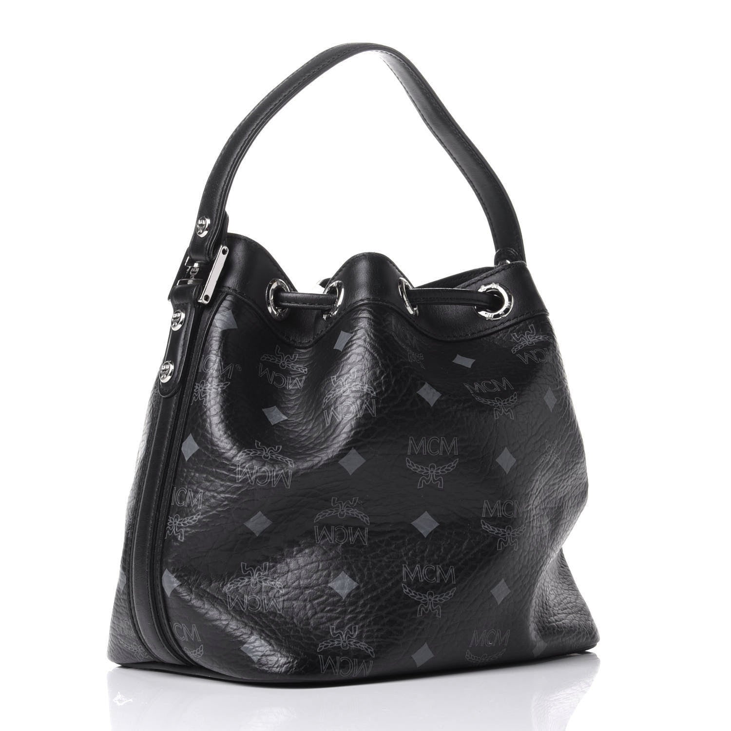 MCM Visetos Essential Drawstring Bucket Bag Black 3 of 15
