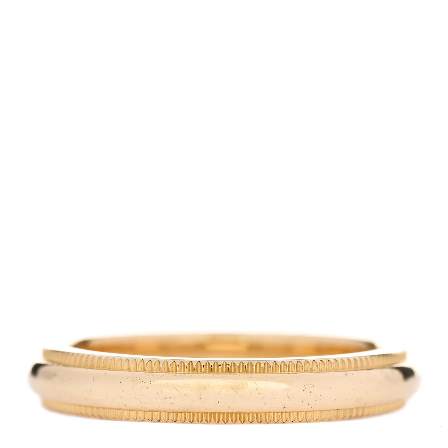 18K Yellow Gold 3mm Milgrain Wedding Band Ring 47 4.25