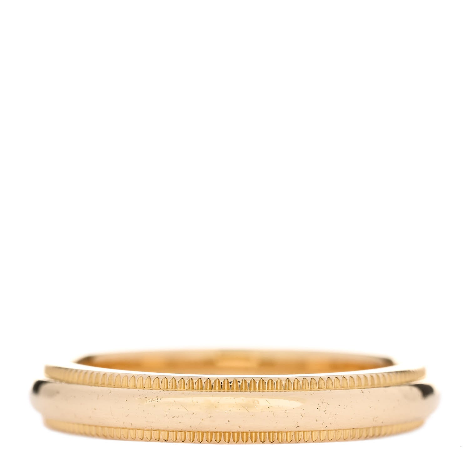 Tiffany 18K Yellow Gold 3mm Milgrain Wedding Band Ring 47 4.25 3 of 4