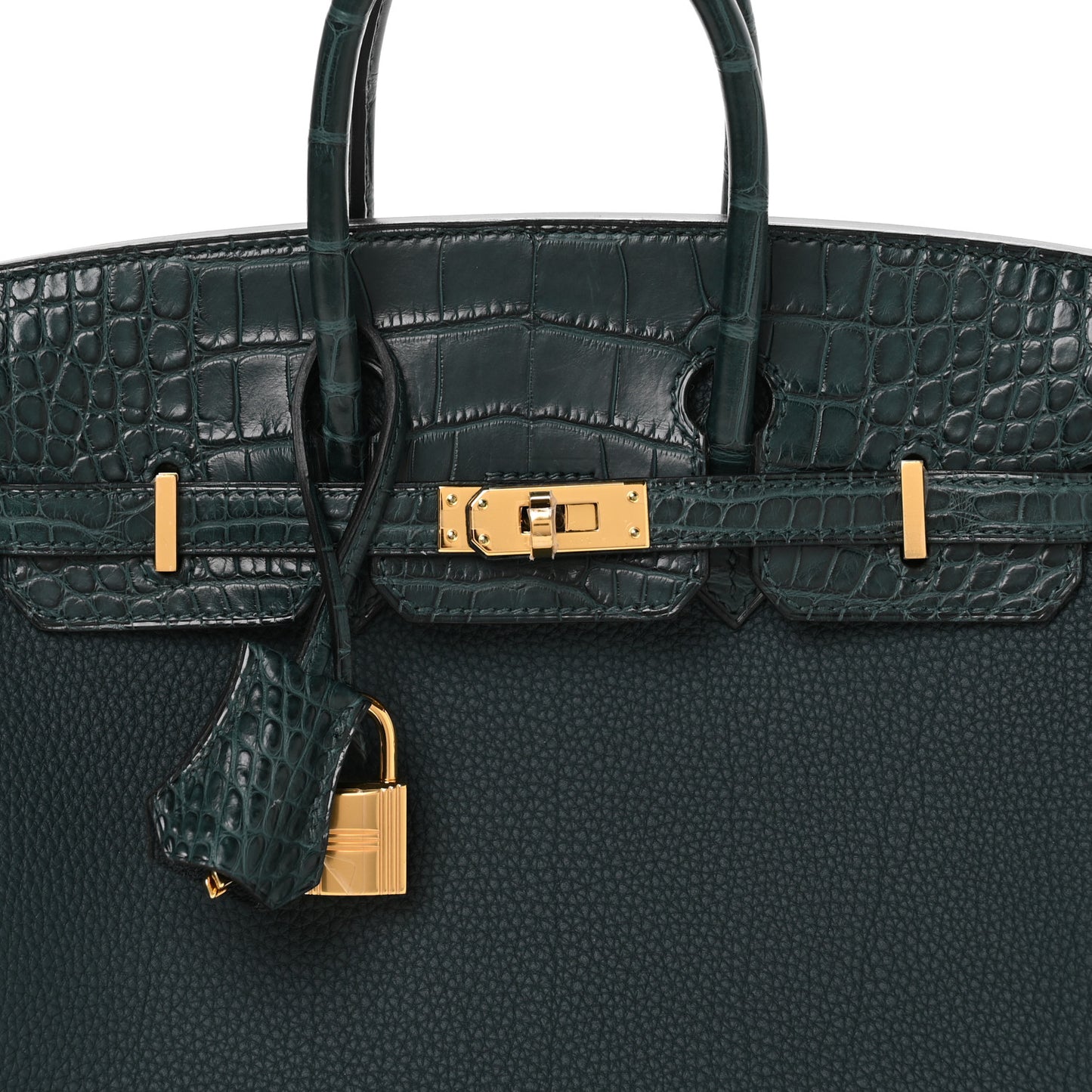 Togo Matte Alligator Birkin Touch 25 Vert Cypress