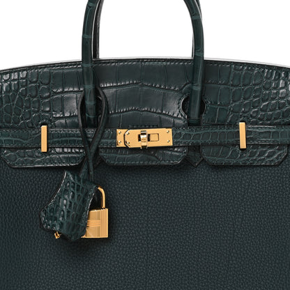 Hermes Togo Matte Alligator Birkin Touch 25 Vert Cypress 8 of 11