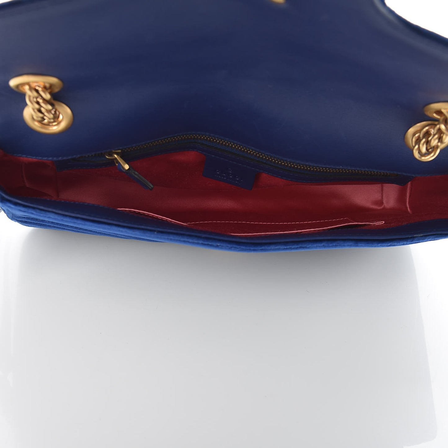 Velvet Matelasse Medium GG Marmont Shoulder Bag Cobalt Blue