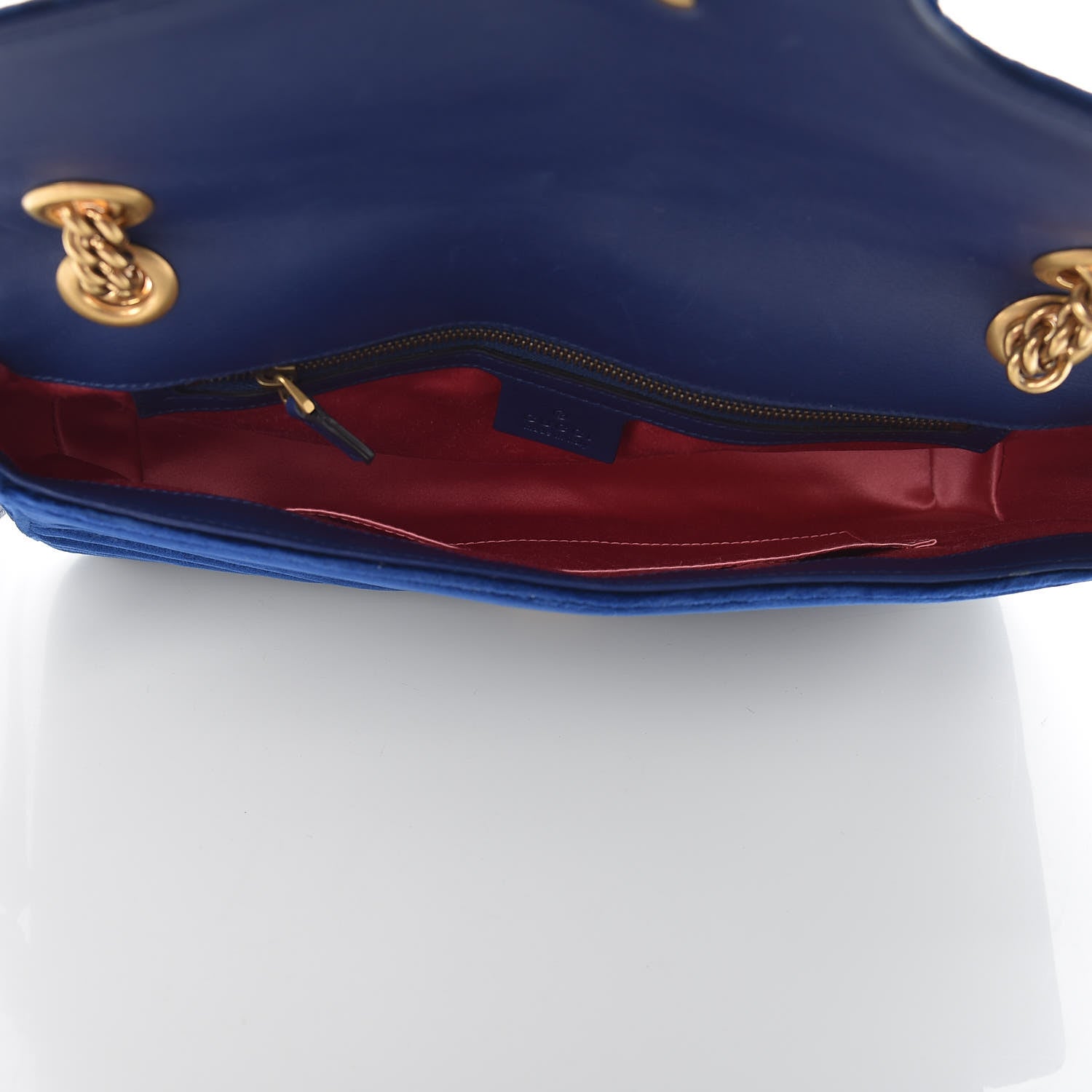 Gucci Velvet Matelasse Medium GG Marmont Shoulder Bag Cobalt Blue 6 of 12
