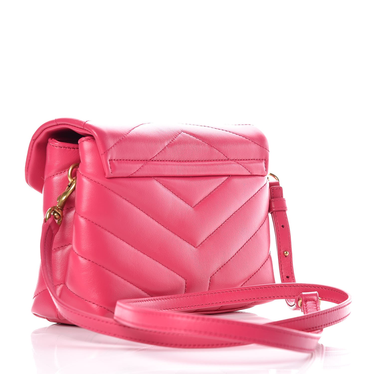 Saint Laurent Calfskin Y Quilted Monogram Toy Loulou Crossbody Bag Freesia 3 of 13