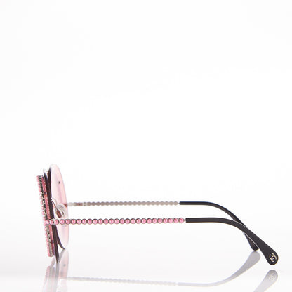 Chanel Metallic Pearl Round Sunglasses 71140 Pink 3 of 7