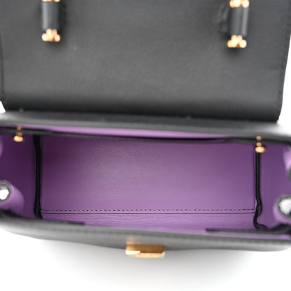 Versace Grained Calfskin Small La Medusa Top Handle Bag Black Lilac 5 of 10