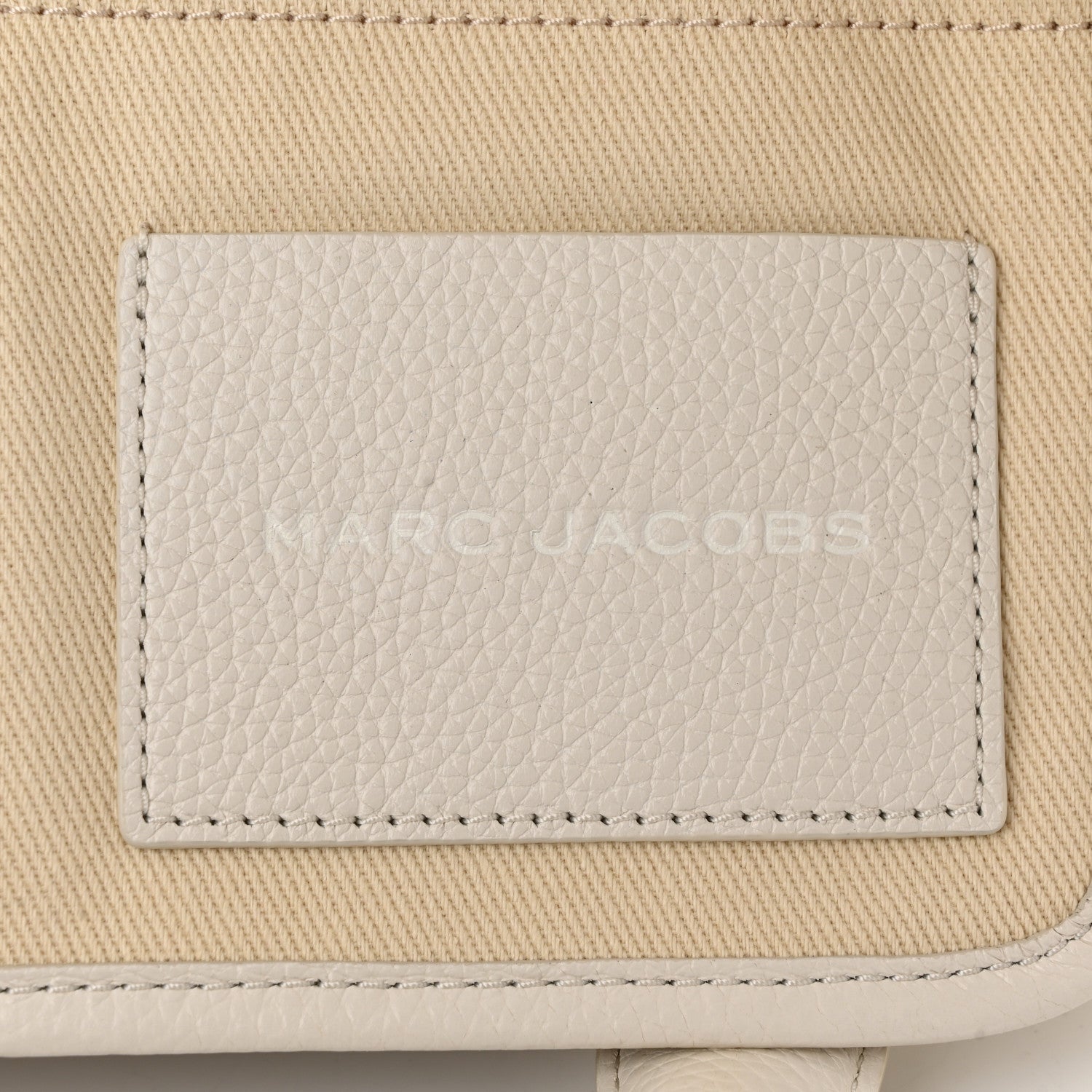 Marc Jacobs Grained Calfskin Mini The Tote Bag Cotton Silver 6 of 13